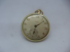Gents gold plated pocket watch WH Crouch, Swansea - winds and ticks