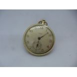 Gents gold plated pocket watch WH Crouch, Swansea - winds and ticks