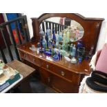 Victorian style mahogany mirror back sideboard with drawers above cupboards