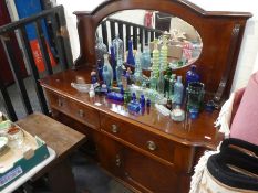 Victorian style mahogany mirror back sideboard with drawers above cupboards