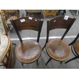 set of 4 antique bentwood dining chairs the backs and seats floral decorated
