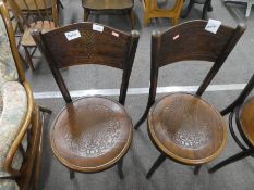 set of 4 antique bentwood dining chairs the backs and seats floral decorated