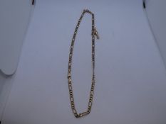 9ct yellow gold curb link necklace, marked 375 and 9K 5.6g