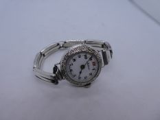Ladies silver decorative decorative wristwatch marked 925, bracket marks, sterling silver