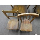 2 Antique pine children's chairs