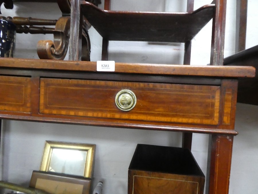Edwardian inlaid 2 drawer mahogany side table - Image 2 of 4