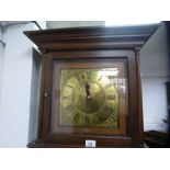 19th Century oak brass faced 30 hour longcase clock