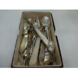 A quantity of silver cutlery of various hallmarks to include mother of pearl handled cutlery, spoons