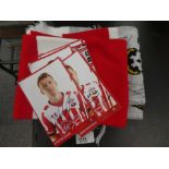 Southampton signed football scarf and selection signed postcards