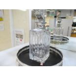 A large heavy sterling silver topped lead crystal decanter of high quality hallmarked Sheffield 2006