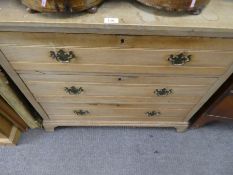 Vintage stripped pine chest of 4 long drawers on bracket supports