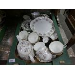 Crate of mostly Minton Spring Bouquet teaware, Aynsley etc