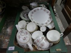 Crate of mostly Minton Spring Bouquet teaware, Aynsley etc