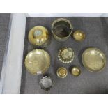 9 Pieces Oriental pieces of brassware, some Chinese examples