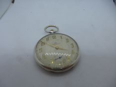 A vintage German silver pocket watch, stamped 800, and marked Union Horlogere