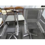2 Unusual metal design revolving chairs
