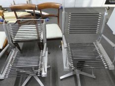 2 Unusual metal design revolving chairs