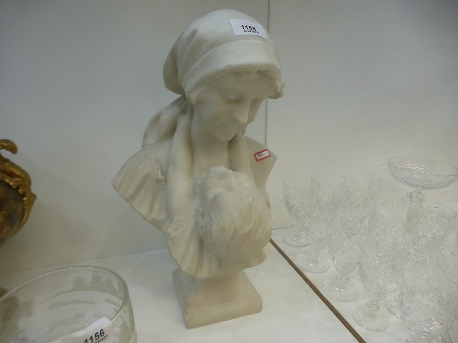Late 19th Century white marble bust of a mother and her child possibly continental signed 'A. Guerri - Image 2 of 2