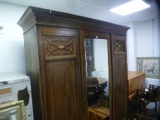 Edwardian compactum wardrobe by Maple and Co, with fitted interior