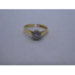 18ct yellow gold solitaire diamond ring, approx 2.5 carat, marked 750 gross weight 3.5g, AF, band cu