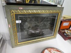 Framed and glazed plague of segment of copper from HMS Victory