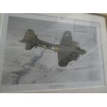 3 Framed and glazed prints of Military Aircraft incl. 'Memphis Belle' by Keith Woodcock