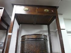 Vintage oak side table with 2 drawers