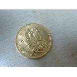 22ct yellow gold 1967 full Sovereign, Young Elizabeth II and George and The Dragon