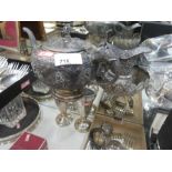 Oriental white metal items to include an ornate, decorative tea pot with embossed design and elephan