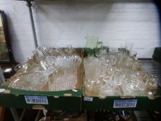 Two boxes of mixed glassware