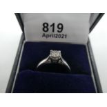 Pretty platinum solitaire diamond ring, approx 0.25 Carat, marked 950, Size M, 4.5g