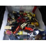 A box of Die Cast and other model vehicle, mostly Days Gone examples