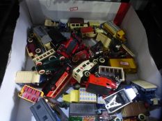 A box of Die Cast and other model vehicle, mostly Days Gone examples
