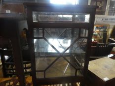 Victorian mahogany glazed display cabinet with lift lid