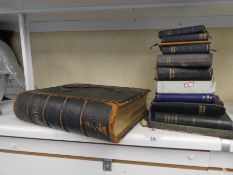 An antique family bible and a quantity of other religious books