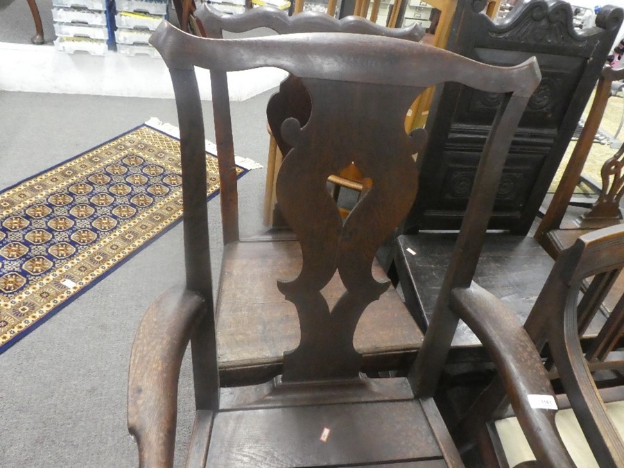 Six various antique and later dining chairs including two armchairs - Image 2 of 2