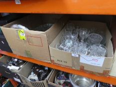 Two boxes of mixed glassware including Royal Doulton crystal, Dartington etc
