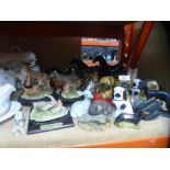A collection of model animals to include Wedgwood Hedgehog, Staffordshire Dogs, A Beswick model of