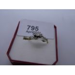 18ct yellow gold and platinum illusion set diamond ring, marked 18ct PLAT, size N, 2.3g