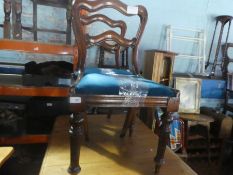 Three Victorian dining chairs, and antique drop flap table