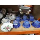 A collection of mixed china to include Portmeirion scalloped side dishes. Royal Worcester tea cup