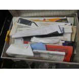 A vintage case containing ephemera