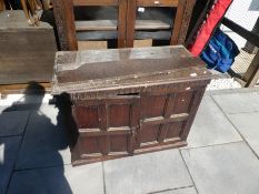 Glazed wooden two door bookcase and a 2 door sideboard