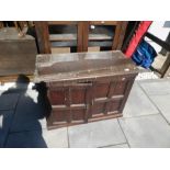 Glazed wooden two door bookcase and a 2 door sideboard