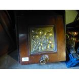 A late Victorian mahogany coal scuttle having brass decoration, an Edwardian tray and sundry