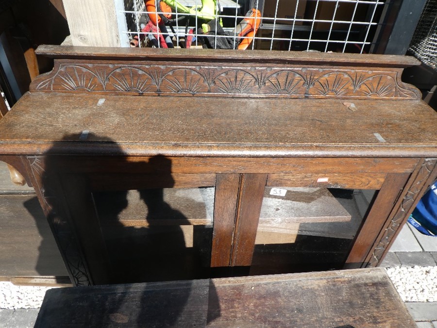 Glazed wooden two door bookcase and a 2 door sideboard - Image 3 of 3