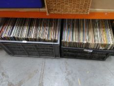2 Crates of various Country and Western LP records and a case similar
