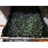 A crate containing a large quantity of marbles