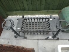 Black large cast iron fire grate