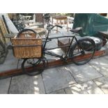 1920/1930 butchers bike with front basket, light and brooks seat complete with original dynamo
